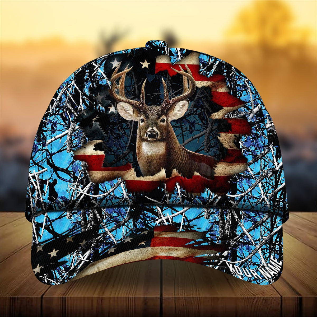 Dark Old Flag Deer Hunting Personalized Classic Cap For Seasonal Outings Outdoor Adventures And Daily Wear