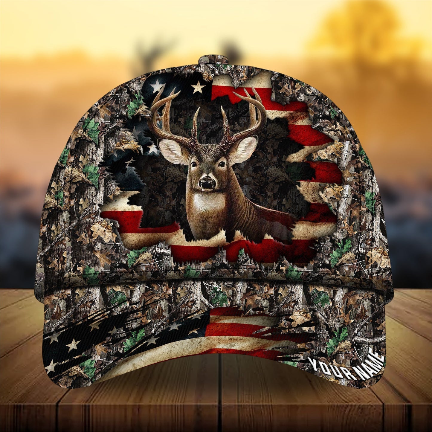 Dark Old Flag Deer Hunting Personalized Classic Cap For Seasonal Outings Outdoor Adventures And Daily Wear