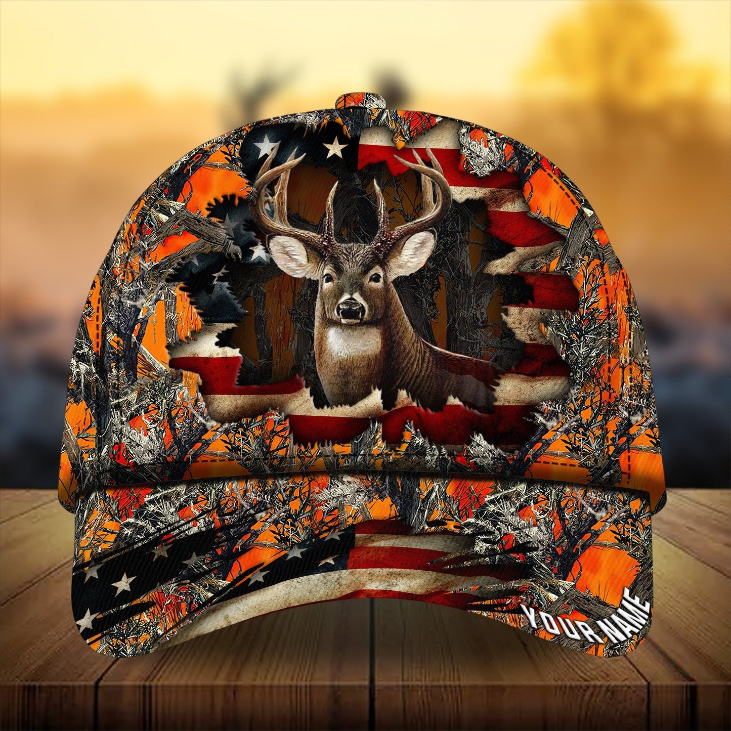 Dark Old Flag Deer Hunting Personalized Classic Cap For Seasonal Outings Outdoor Adventures And Daily Wear
