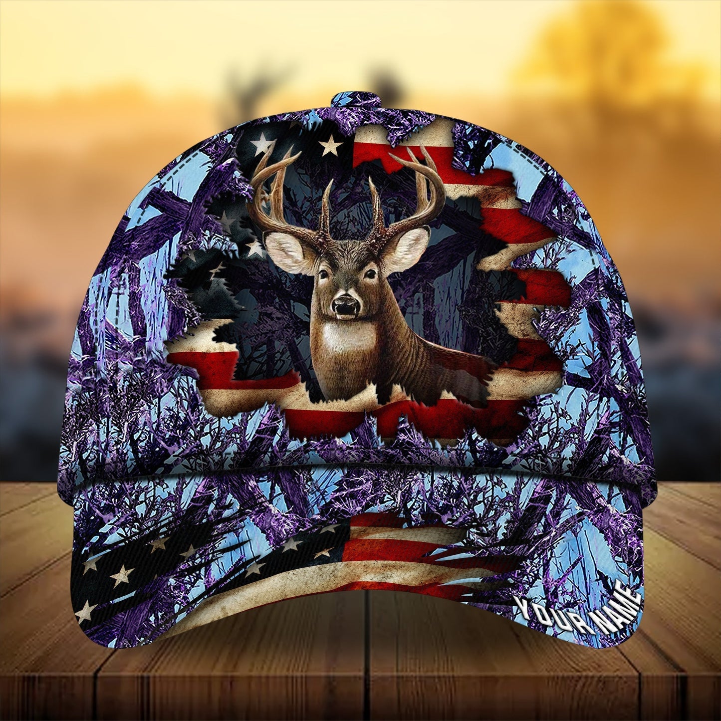 Dark Old Flag Deer Hunting Personalized Classic Cap For Seasonal Outings Outdoor Adventures And Daily Wear
