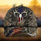 Cracked Flag Skull Deer Hunting Personalized Classic Cap For Summer Vacations Parties And Outdoor Events