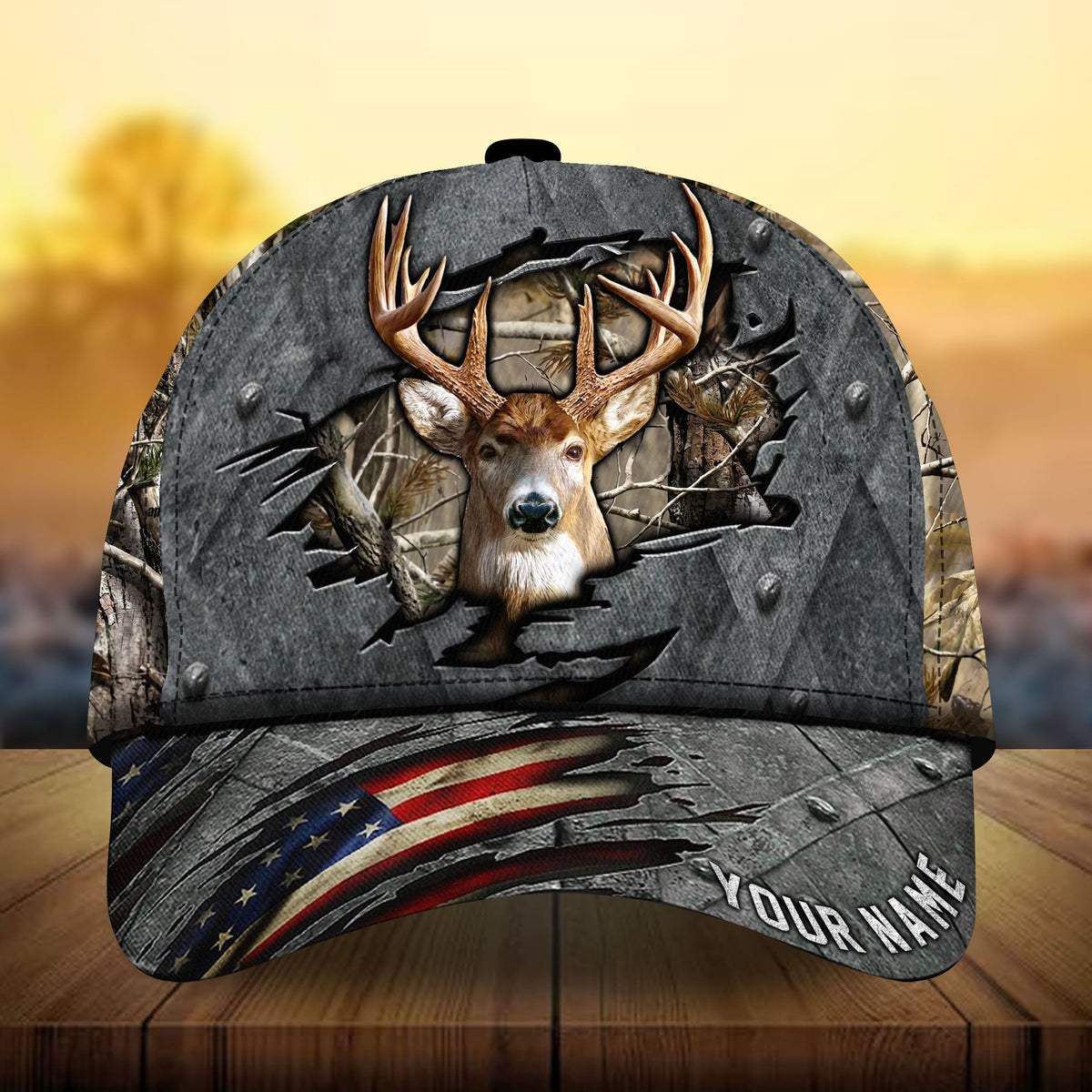 American Flag Deer Hunting Personalized Classic Cap For Summer Activities Vacations And Comfortable Daily Wear