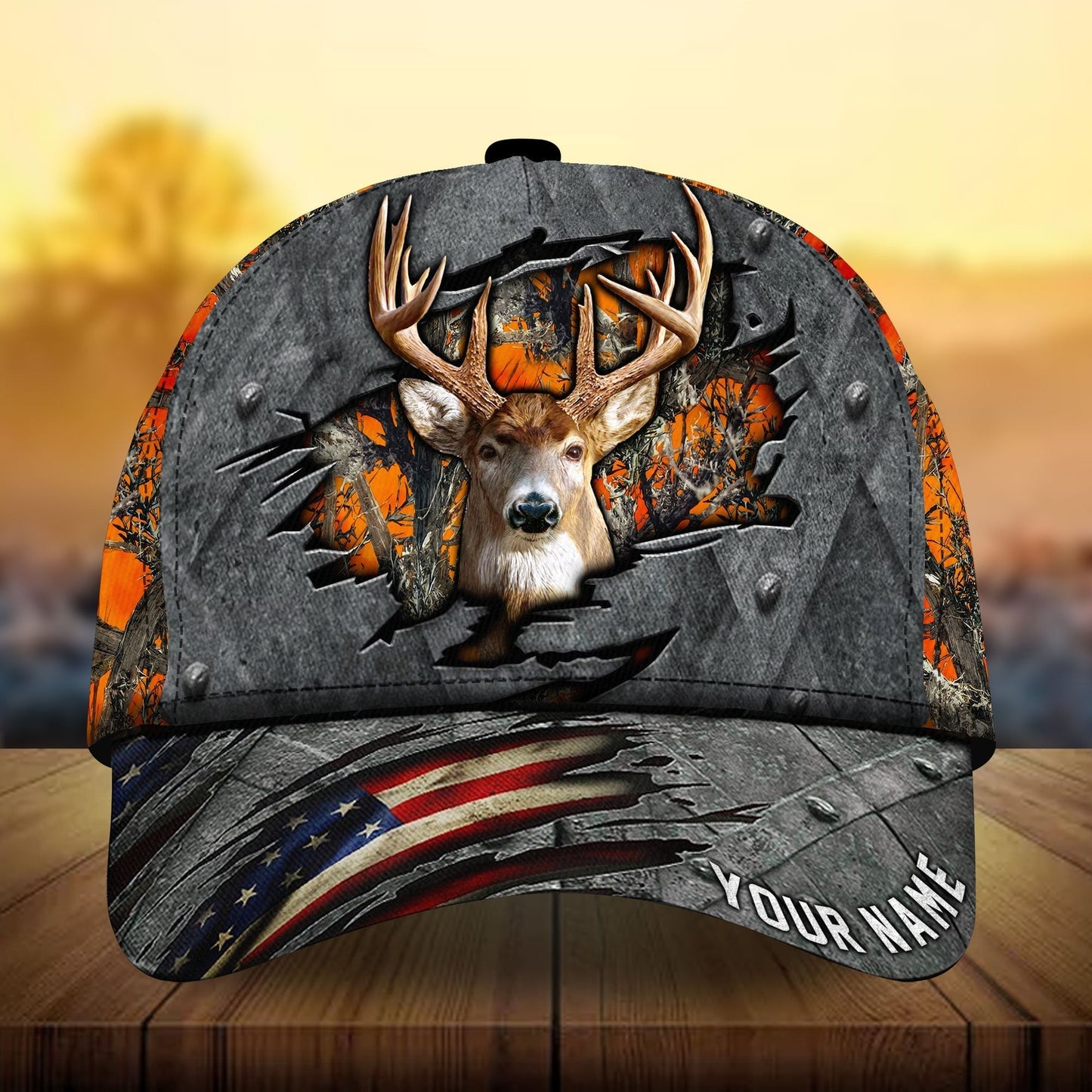 American Flag Deer Hunting Personalized Classic Cap For Summer Activities Vacations And Comfortable Daily Wear