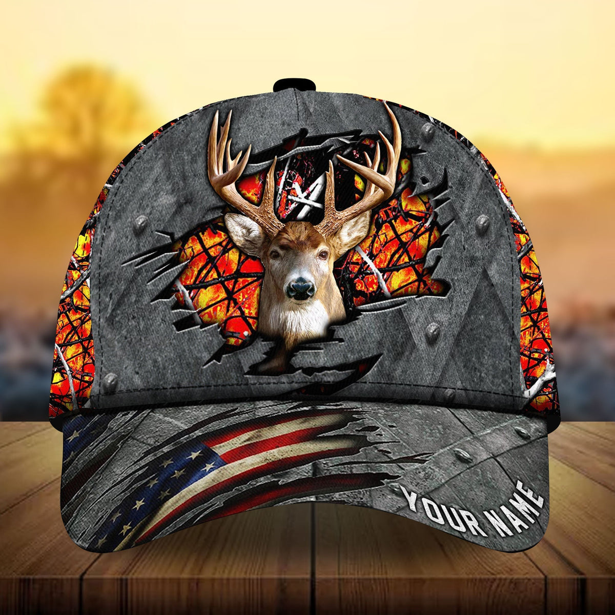 American Flag Deer Hunting Personalized Classic Cap For Summer Activities Vacations And Comfortable Daily Wear
