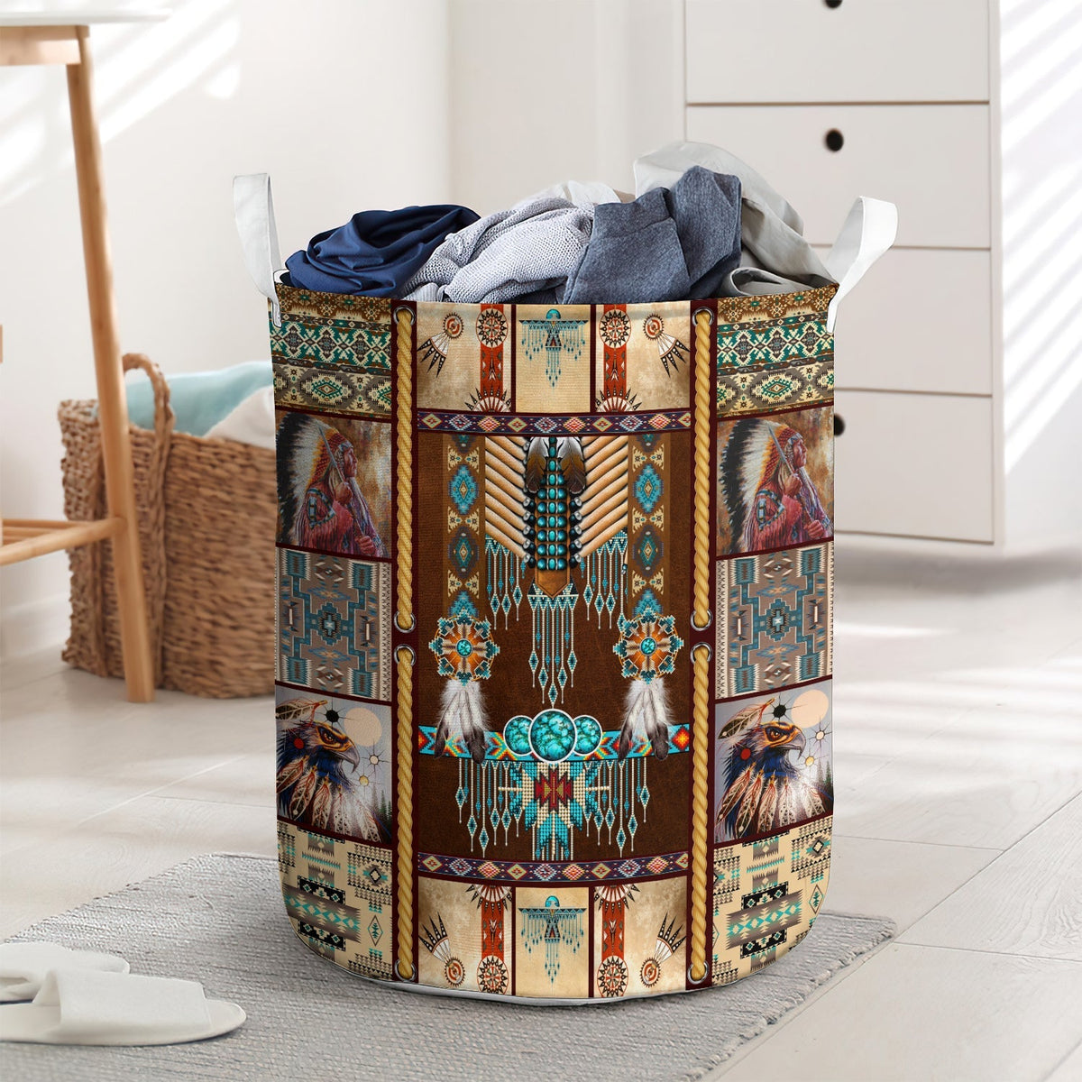 Native American Laundry Basket For Bathroom Bedroom Storage