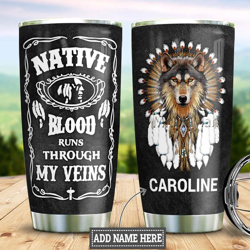 Native Blood Personalized 20 Oz Tumbler For Coffee Travel And Daily Drinks