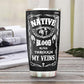 Native Blood Personalized 20 Oz Tumbler For Coffee Travel And Daily Drinks