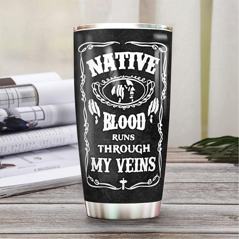 Native Blood Personalized 20 Oz Tumbler For Coffee Travel And Daily Drinks