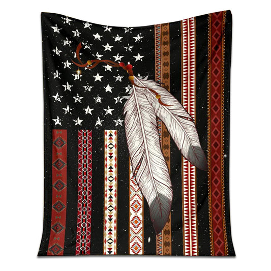Native American Flag Native American Flannel Blanket For Cozy Bedroom Sofa Decor