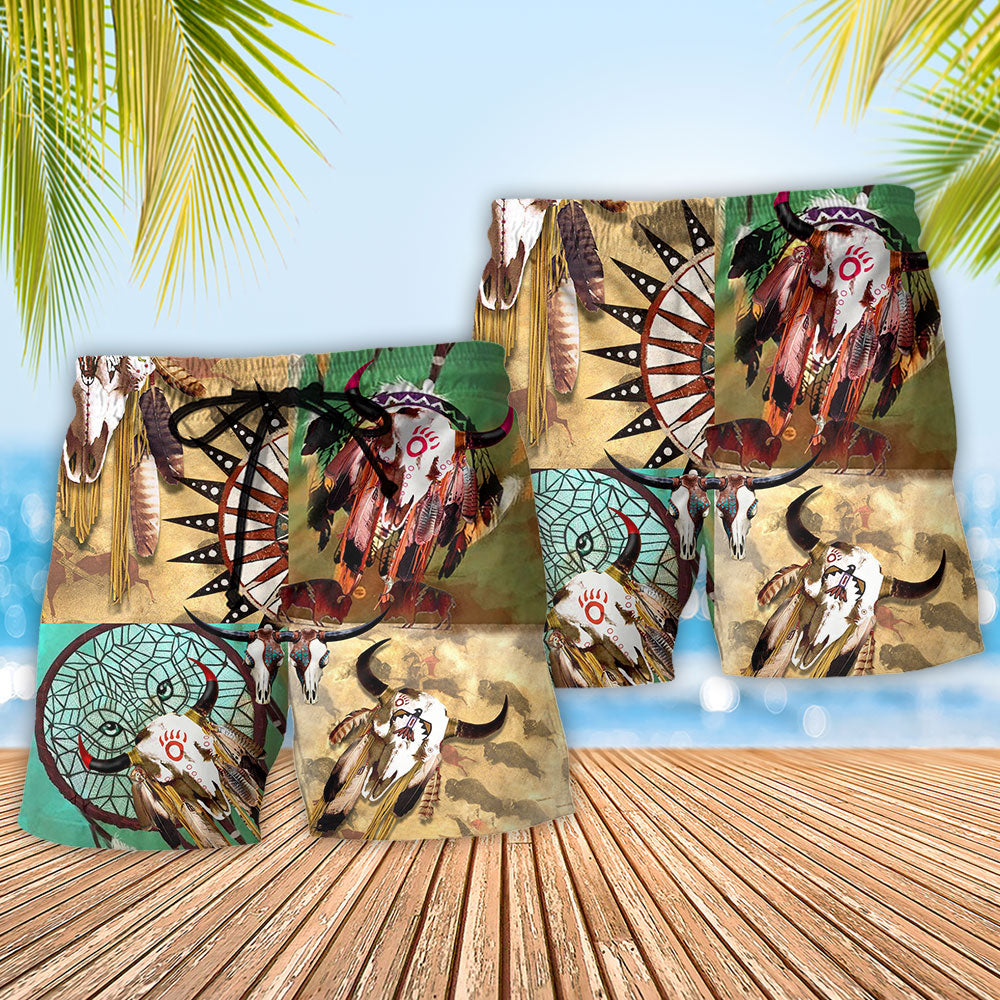 Southwestern Symbol Beach Shorts Pattern Detail For Vacation Style And Flexible Everyday Wear