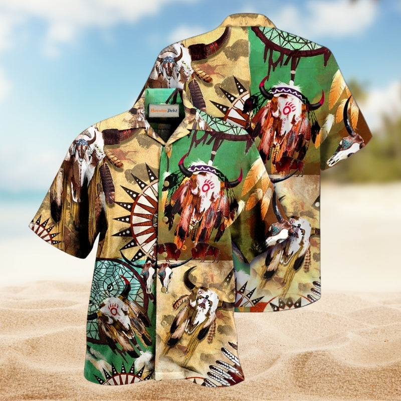 Native American Awesome Spirit Hawaiian Shirt For Summer Vacation Beach Travel And Relaxed Casual Wear