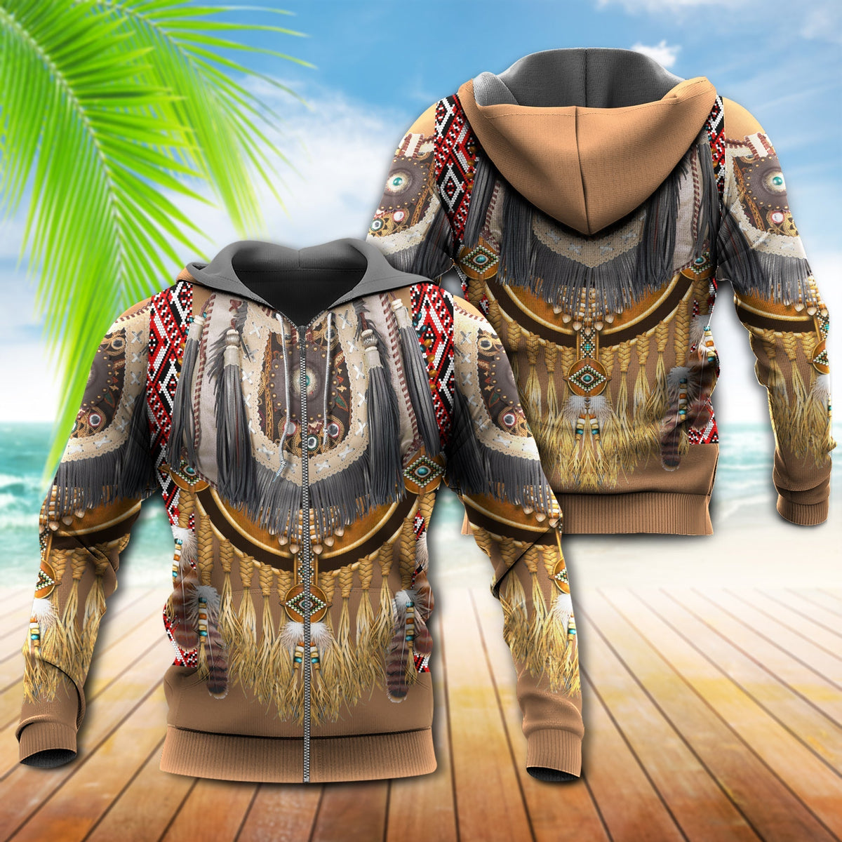 Native Feather Pattern Hoodie For Cultural Expression Daily Style And Comfortable Outfits