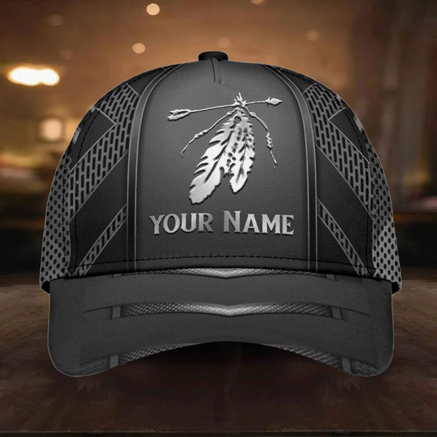Feather Silver Black Personalized Classic Cap For Everyday Outfits Coastal Travel And Gift Giving