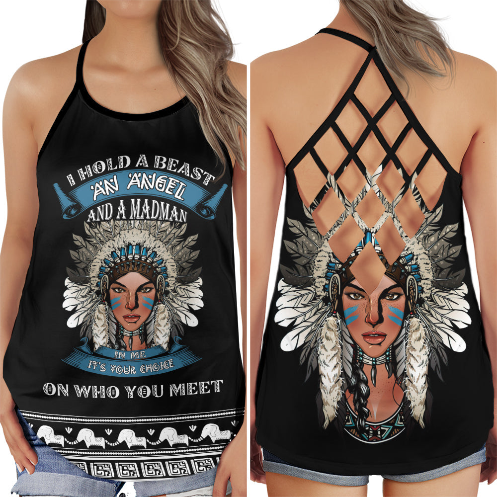 Angelic Native Girl Gentle Soul Hollow Tank Top For Yoga Workouts And Casual Wear