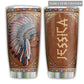 Native American Leather Personalized 20 Oz Tumbler For Coffee Travel And Daily Drinks