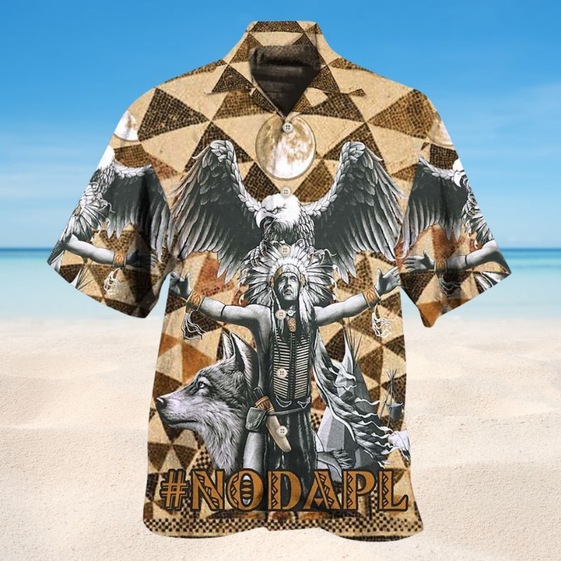 American Native Eagle Hawaiian Shirt For Resort Trips, Coastal Parties, And Warm Weather Style