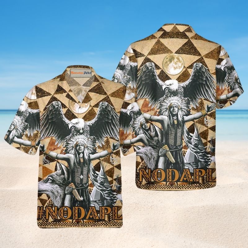 American Native Eagle Hawaiian Shirt For Resort Trips, Coastal Parties, And Warm Weather Style