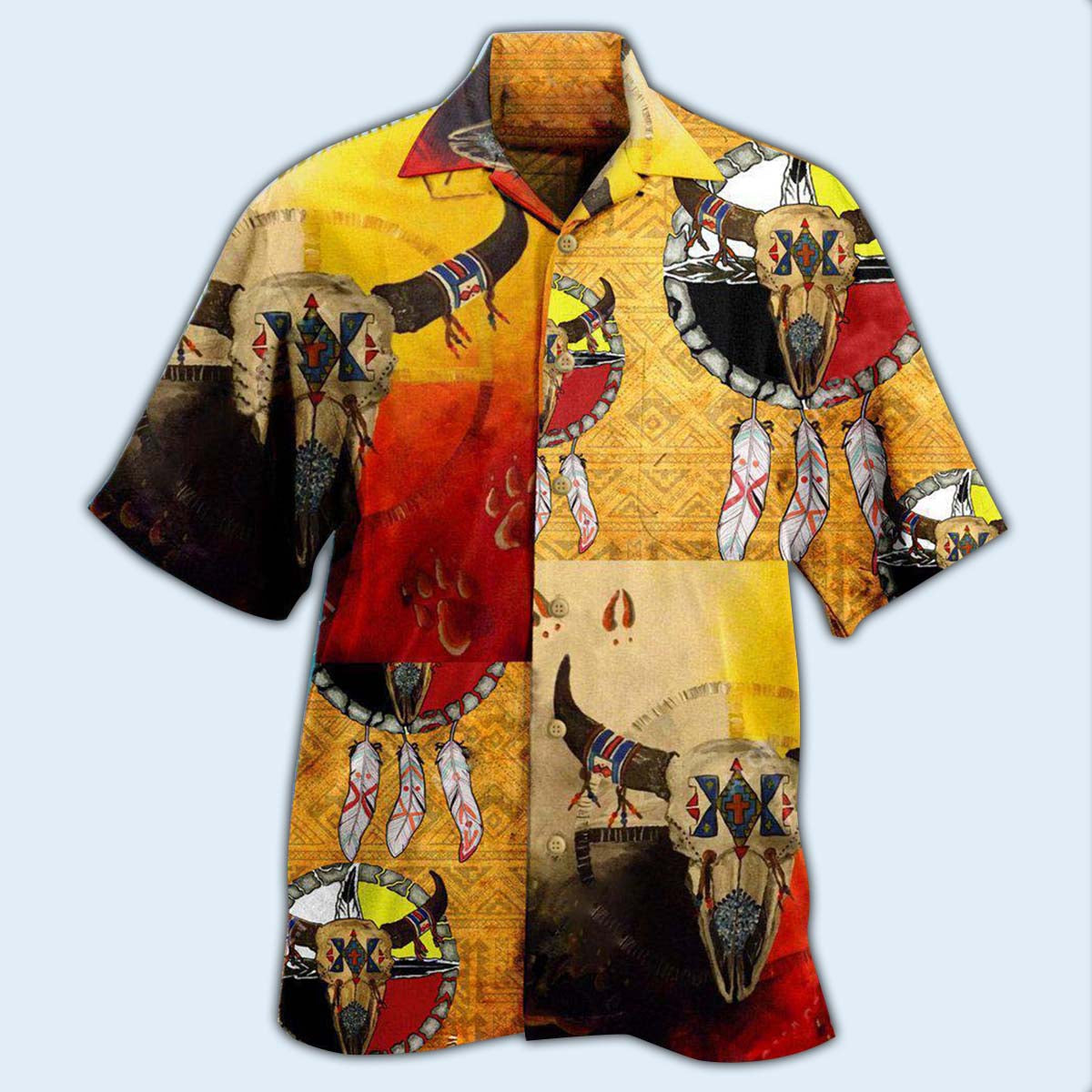 Bohemian American Medicine Wheel Hawaiian Shirt For Poolside Relaxation And Sunny Getaways