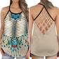 Native Pattern Basic Cultural Hollow Tank Top For Yoga Workouts And Casual Wear