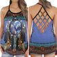 Wolf Dreamcatcher Peace Spiritual Hollow Tank Top For Yoga Workouts And Festival Wear