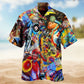 Traditional Circle Dance Hawaiian Shirt For Beach Holidays Outdoor Outings And Relaxed Everyday Wear