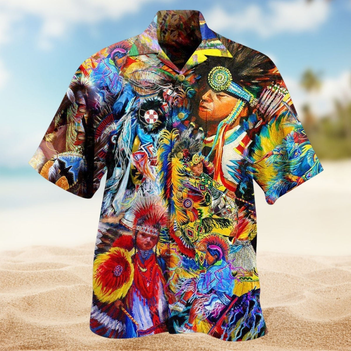 Traditional Circle Dance Hawaiian Shirt For Beach Holidays Outdoor Outings And Relaxed Everyday Wear
