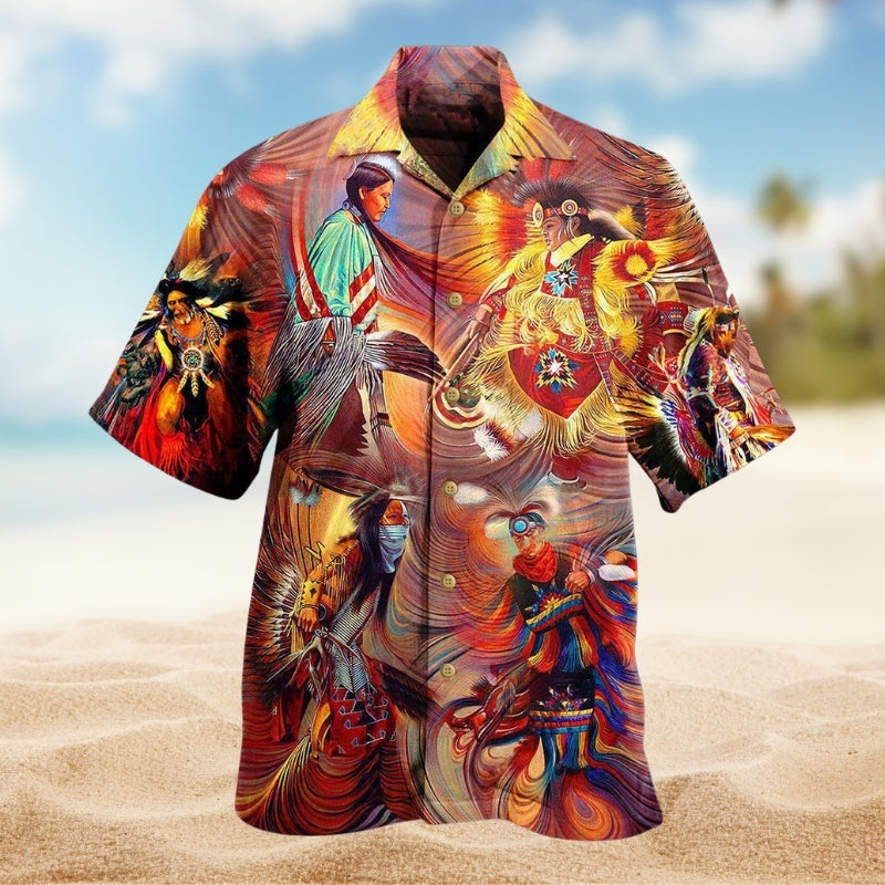 American Creative Pattern Hawaiian Shirt For Island Vacations, Resort Wear, And Relaxed Seasonal Style