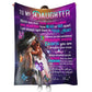 Native American To My Daughter Mothers Day Purple Flannel Blanket For Cozy Bedroom Sofa Decor