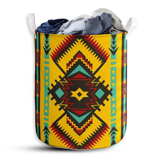 Small Size Native Americans Legend Life Yellow Style Laundry Basket For Bathroom Bedroom Storage