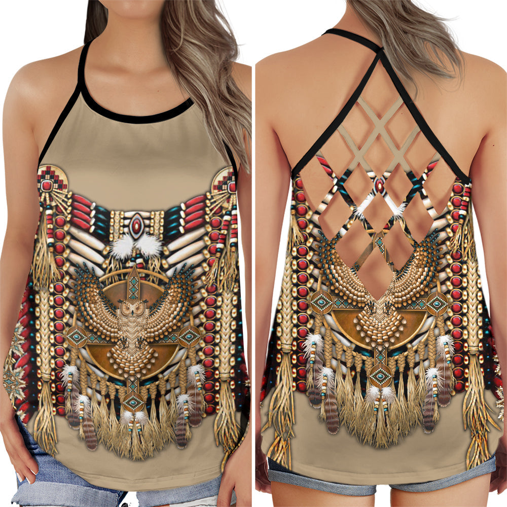 Peace Love Owls Boho Hollow Tank Top For Yoga Workouts And Festival Wear