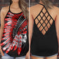 Native Peace Red Black Hollow Tank Top For Yoga Workouts And Festival Wear