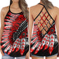Peaceful Spirit Red Energy Hollow Tank Top For Yoga Workouts And Festival Wear