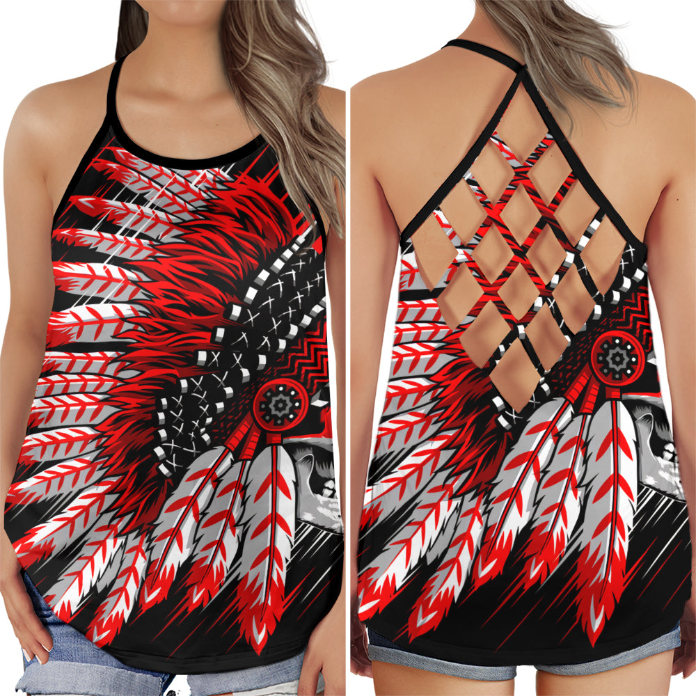 Peaceful Spirit Red Energy Hollow Tank Top For Yoga Workouts And Festival Wear