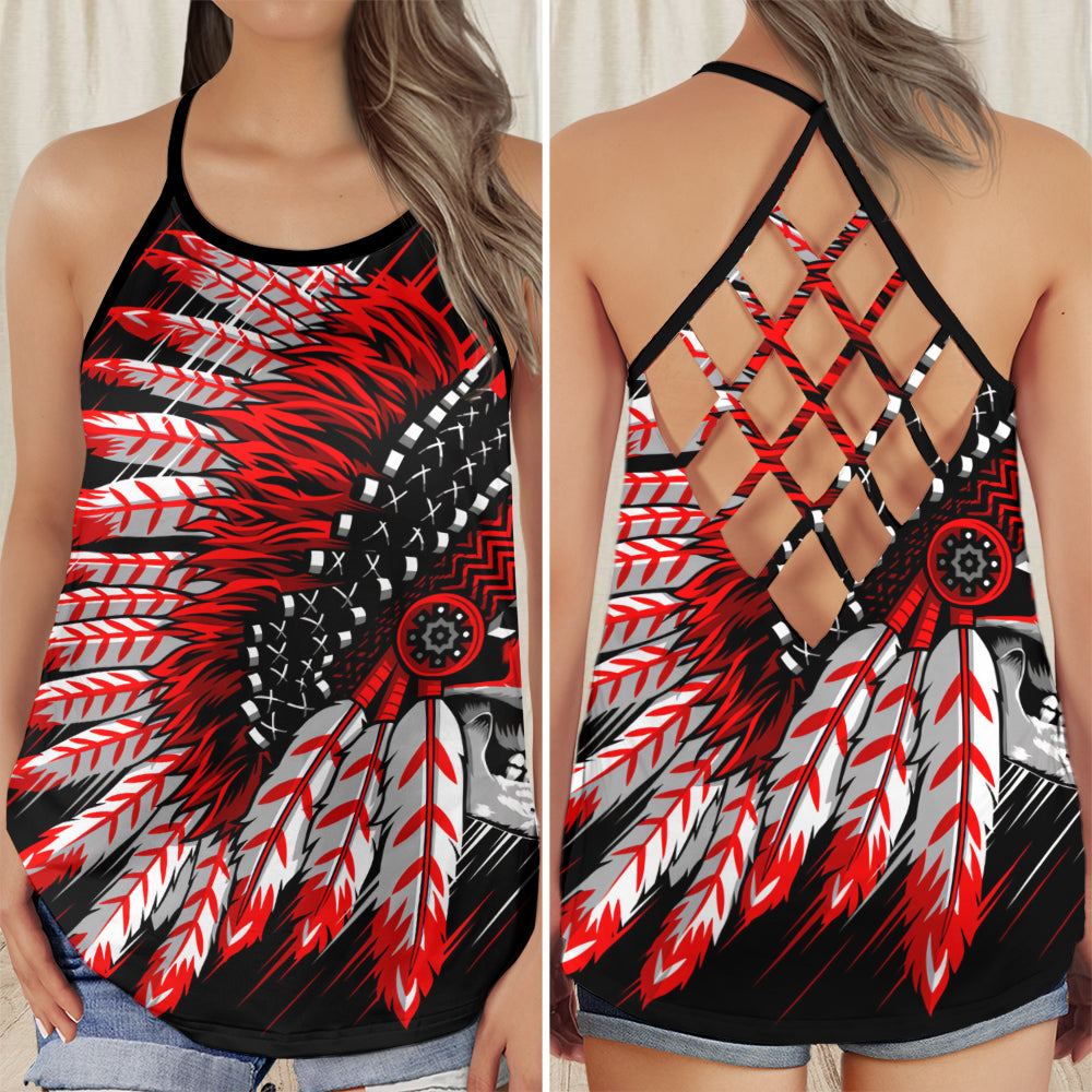 Peaceful Spirit Red Energy Hollow Tank Top For Yoga Workouts And Festival Wear