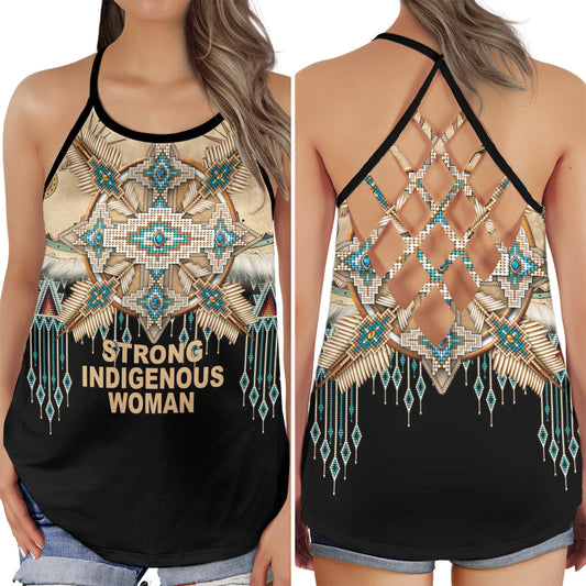 Strong Indigenous Woman Pride Hollow Tank Top For Community Events And Positive Support