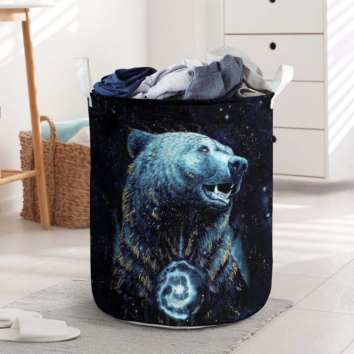 Native Bear Galaxy Style Laundry Basket For Bathroom Bedroom Storage