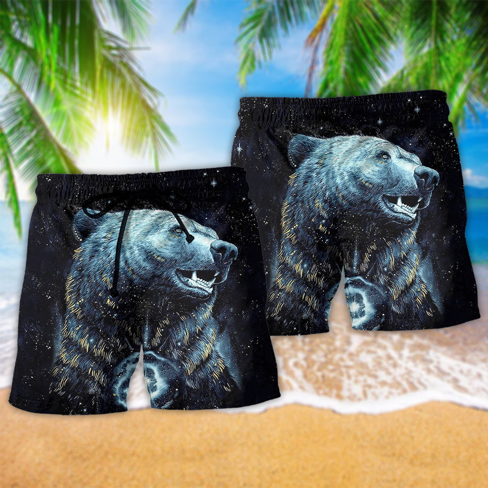 Southwestern Bear Peace Beach Shorts Pattern Detail For Leisure Travel And Weekend Casual Style
