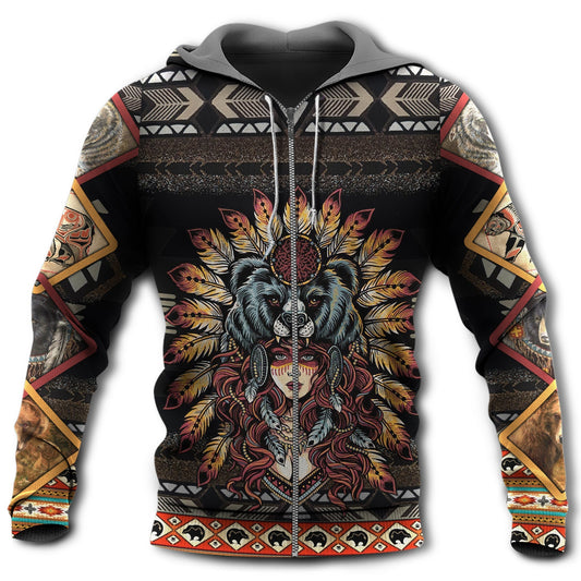 Native Bear Cultural Hoodie For Heritage Inspired Streetwear Travel And Everyday Style