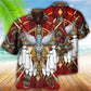 Bohemian Red Dreamcatcher Sunset Hawaiian Shirt For Summer Vacation And Beach Travel
