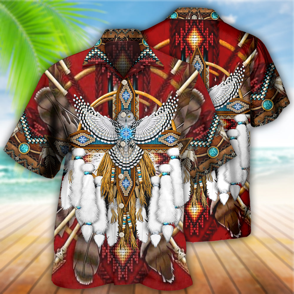 Bohemian Red Dreamcatcher Sunset Hawaiian Shirt For Summer Vacation And Beach Travel