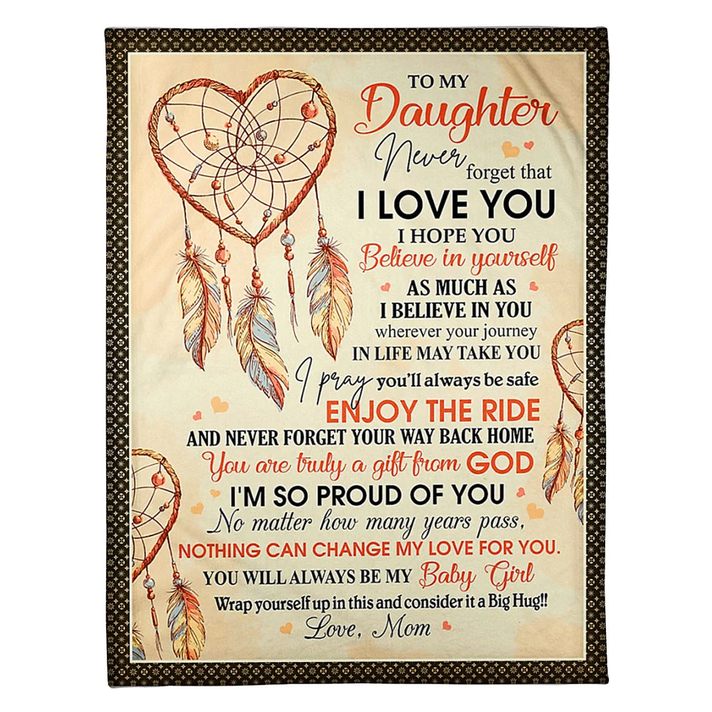 Native Enjoy The Ride Mom To Daughter Flannel Blanket For Cozy Bedroom Sofa Decor