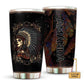 Native Girl And Floral With Dark Personalized 20 Oz Tumbler For Coffee Travel And Daily Drinks