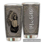 Native Girl Skull Personalized 20 Oz Tumbler For Coffee Travel And Daily Drinks