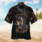 Native Skull Hawaiian Shirt For Summer Vacation, Beach Travel, And Casual Wear