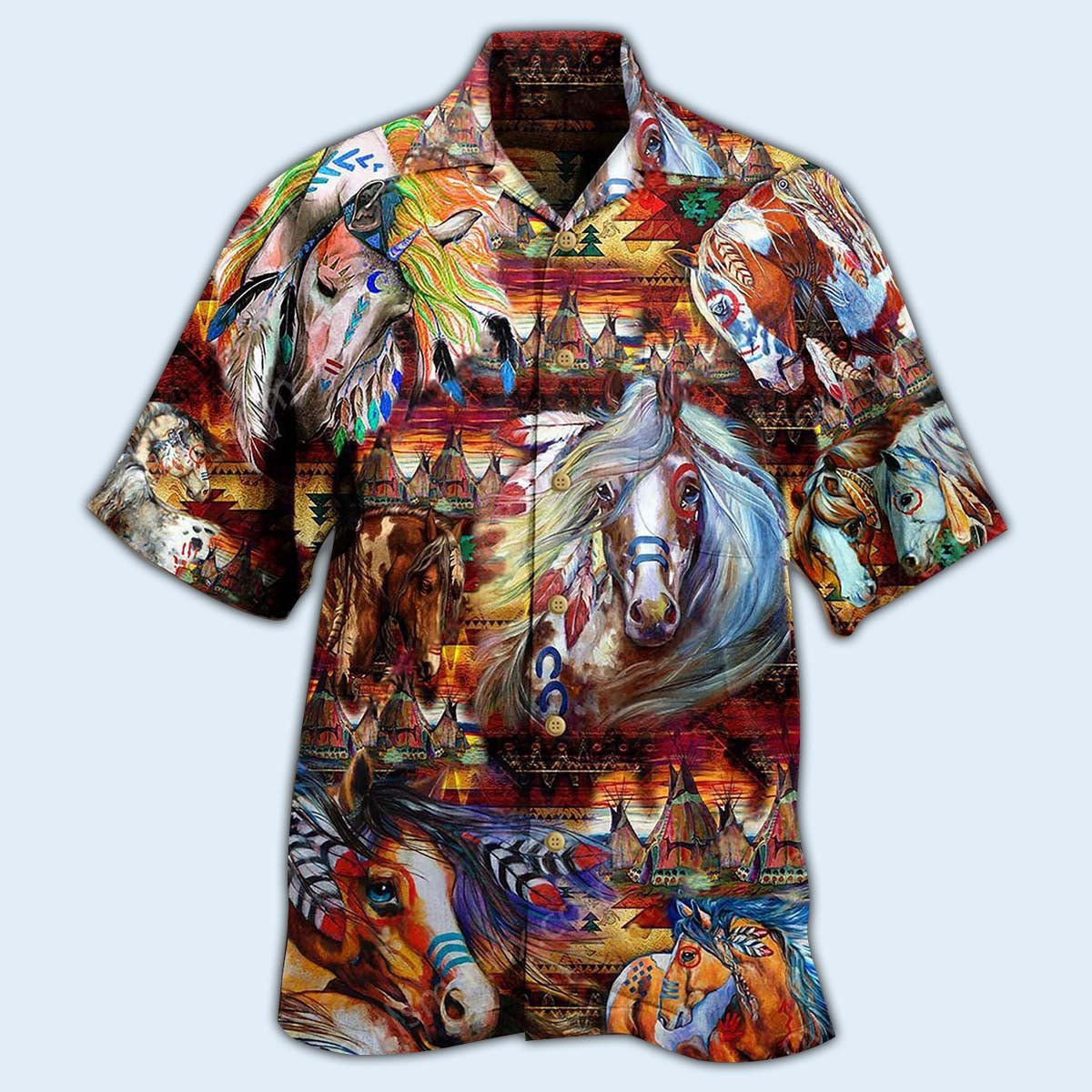Bohemian Horse Amazing Hawaiian Shirt Artwork View For Weekend Travel And Beach Style