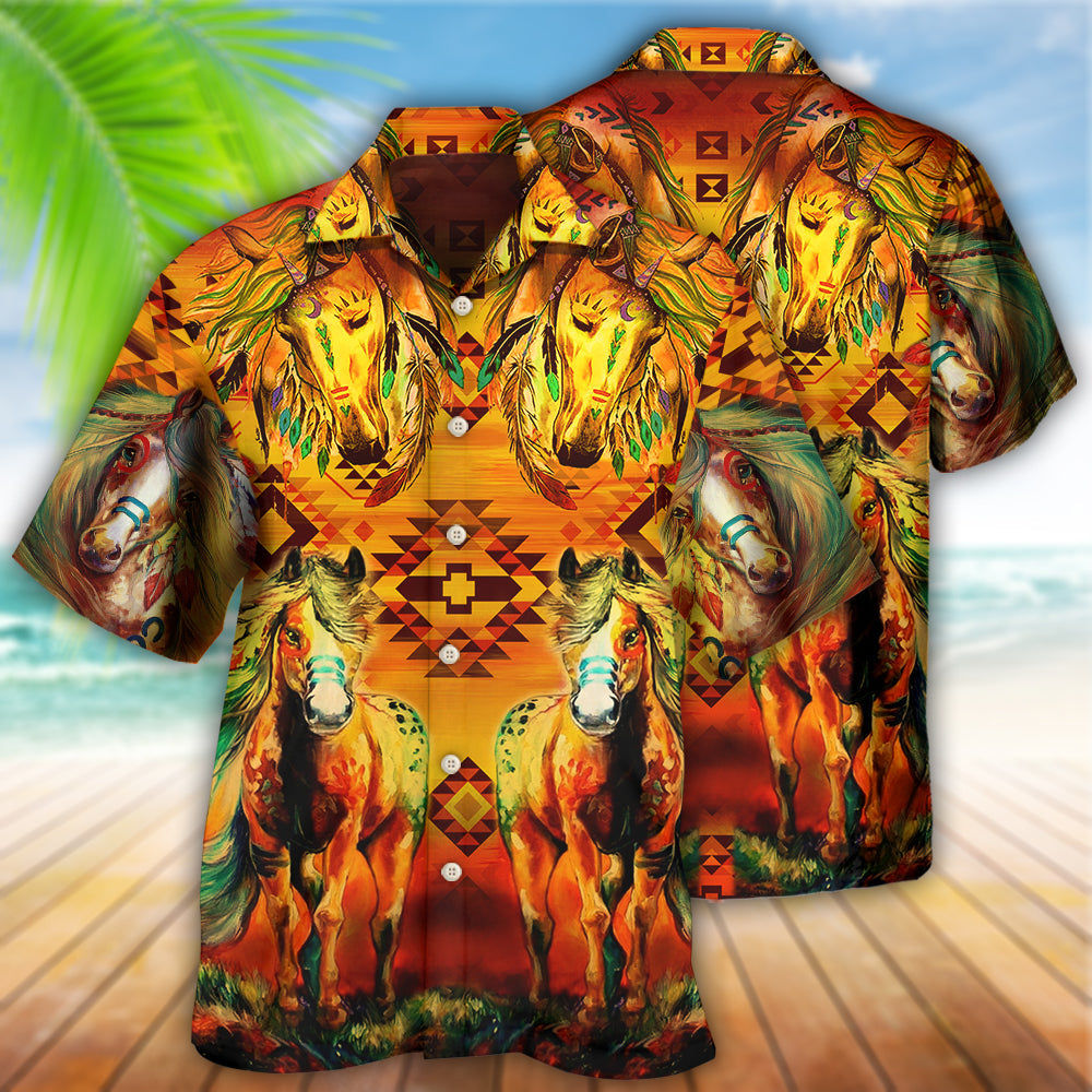Bohemian Horse Peace Sunset Hawaiian Shirt Design View For Resort Travel And Thoughtful Gifting
