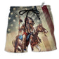 Native Horses Protect Place Hawaiian Print Beach Shorts For Beach Days And Casual Outdoor Wear