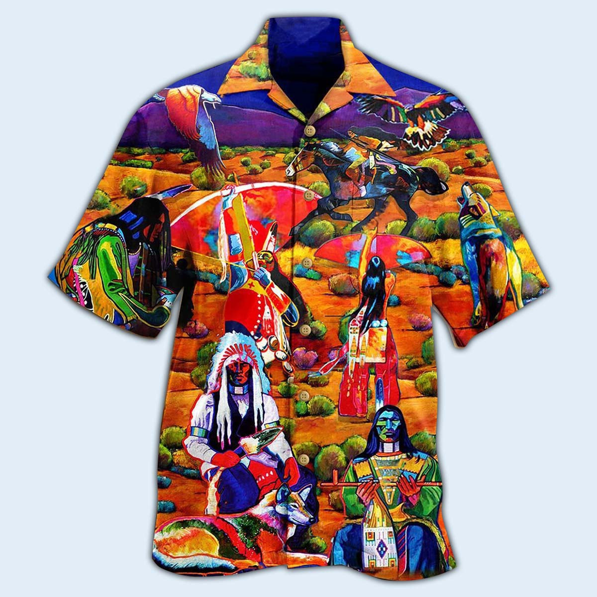 Traditional Heritage Portrait Red Hawaiian Shirt Collar And Front View For Warm Weather Events