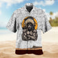 Traditional Heritage Portrait Strong Fierce Hawaiian Shirt For Resort Trips, Coastal Parties, And Warm Weather Style