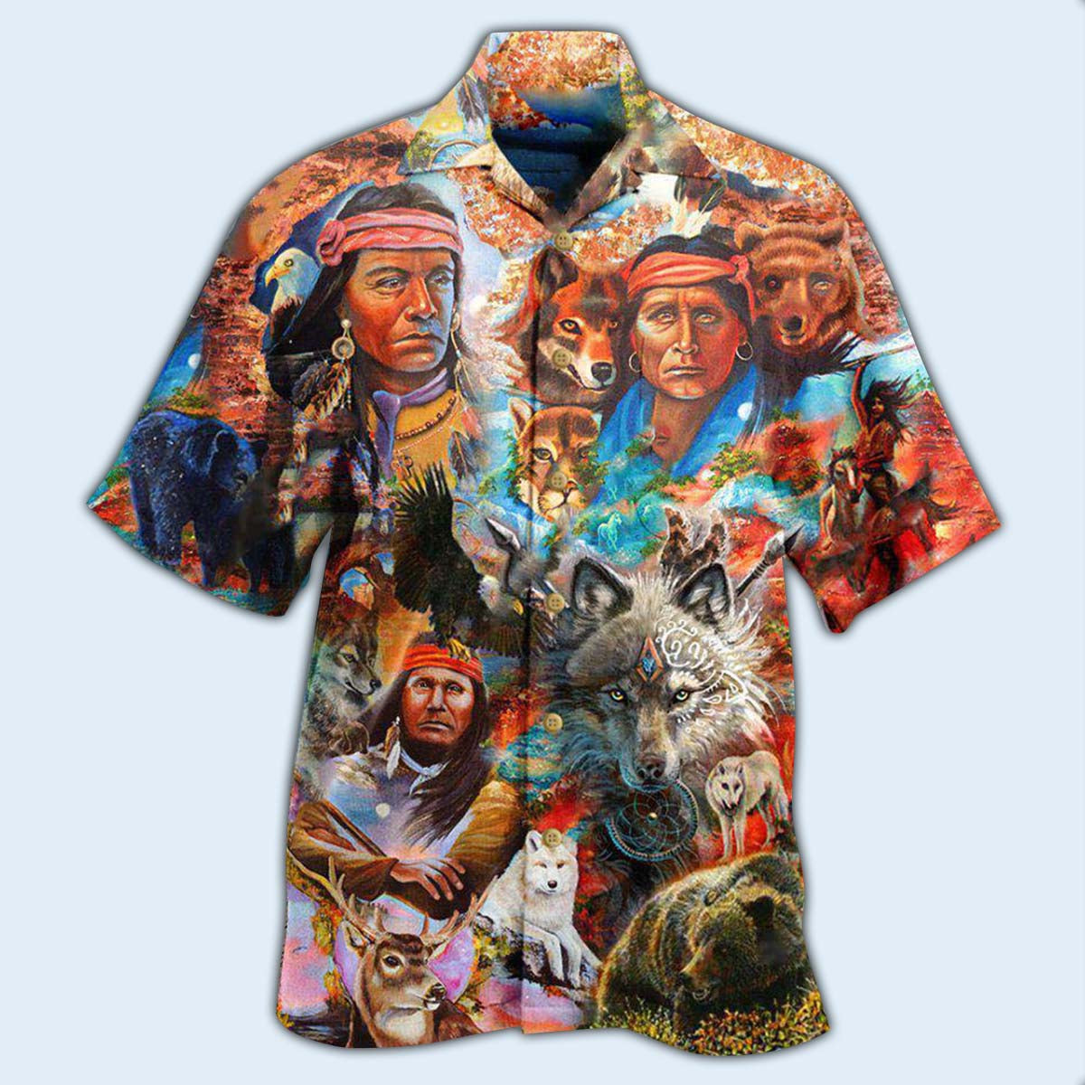 Bohemian Spirits Guide Hawaiian Shirt Artwork Detail For Tropical Trips And Casual Outings